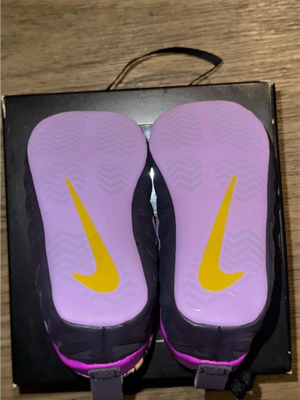 Nike Kids Little Posite One - Purple & Gold Accent